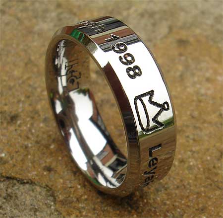 Custom titanium wedding ring