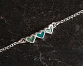 Cute silver triple heart bracelet