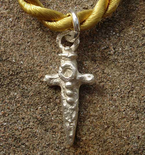 Silver dagger charm necklace