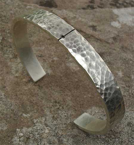 Designer black diamond cuff bracelet