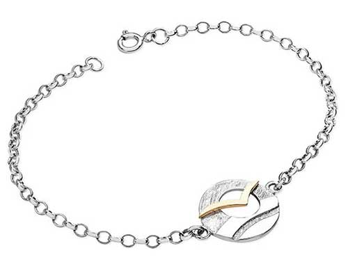 Designer gold and silver chain bracelet