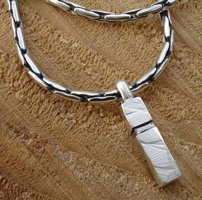 Designer mens silver chain and pendant