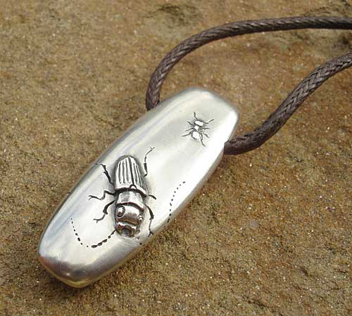 Mens solid silver designer pendant