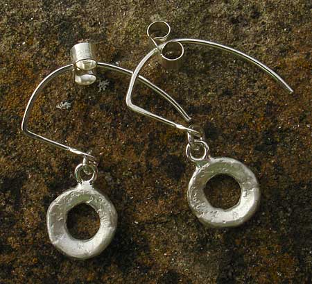 Designer silver drop earrings