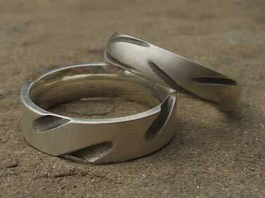 Designer silver wedding rings
