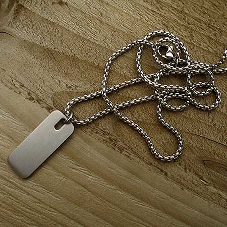 Mens designer titanium chain necklace pendant