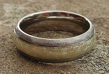Designer wedding ring in titanium