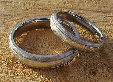 Designer wedding rings in titanium