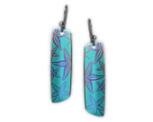 Titanium drop earrings featuring a detailed starfish motif
