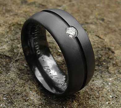 Diamond set wedding ring for men