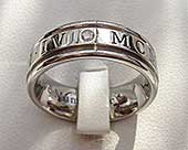Diamond Roman numeral ring
