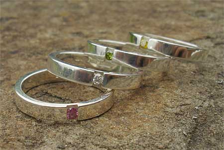 Diamond silver engagement rings