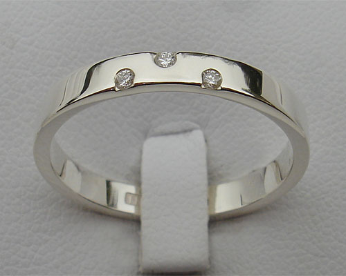 Sterling silver diamond wedding ring