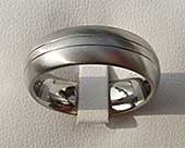 Domed modern titanium wedding ring