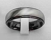 Domed two tone wedding ring for men