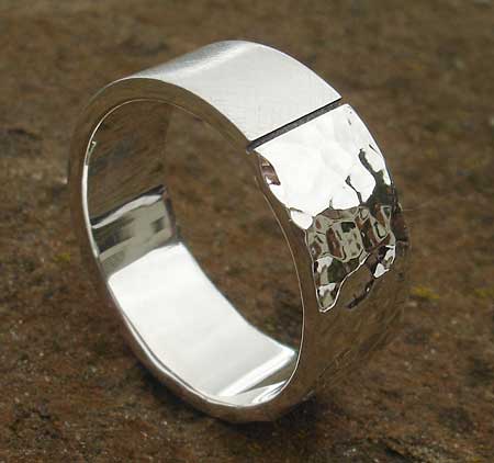 Dual finish sterling silver ring