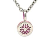 Titanium necklace featuring a deep laser-engraved floral design