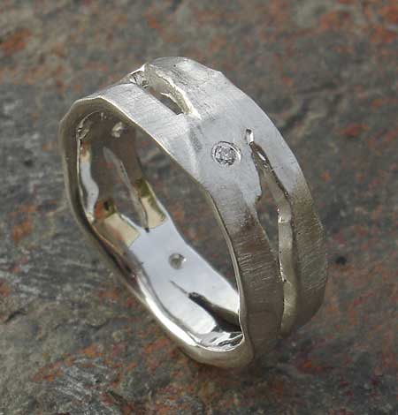 Fab silver diamond wedding ring