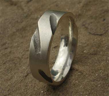 Designer sterling silver wedding ring