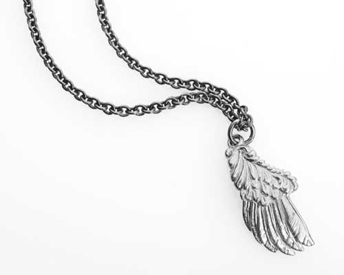 Birds wing silver necklace