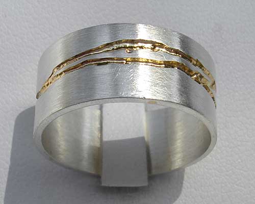 Gold and sterling silver ring for women