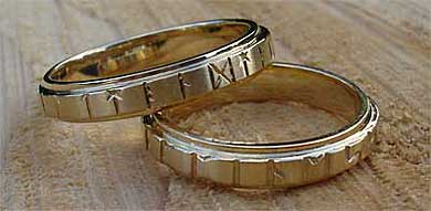Gold Rune rings