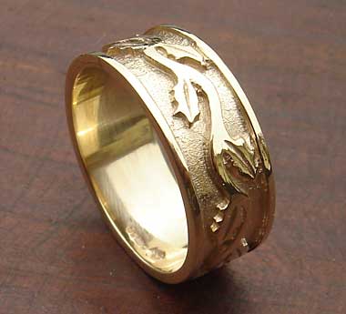 Gold Scottish thistle ring