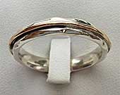 Gold and silver designer ring