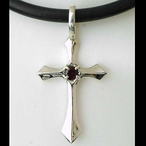 Gothic silver cross necklace