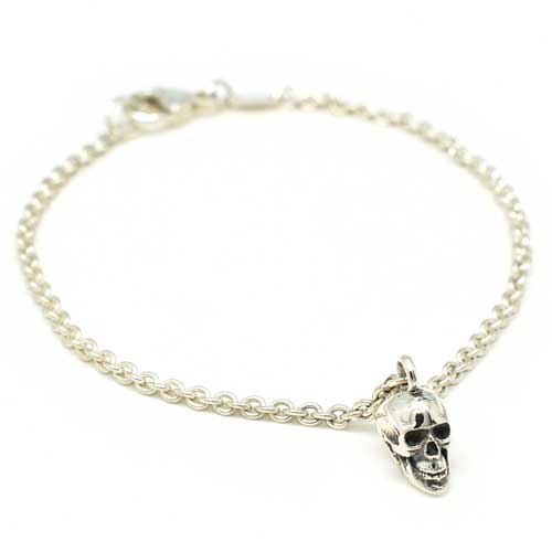 Gothic silver skull bracelet