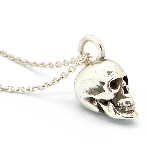 Gothic sterling silver skull necklace