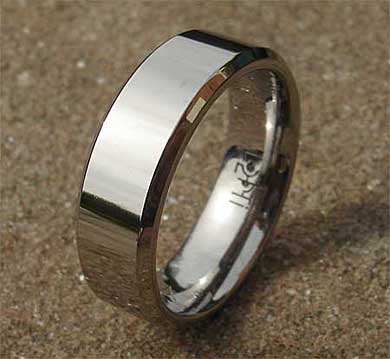 Grooms titanium wedding ring