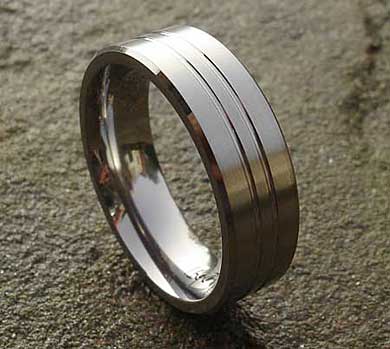 Titanium wedding ring for men