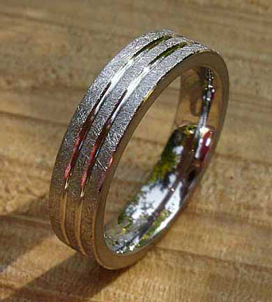 Wire brushed wedding ring