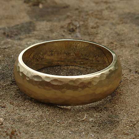 Hammered 9ct gold wedding ring