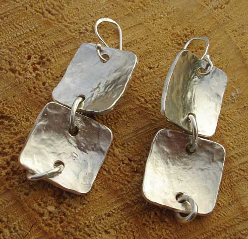 Hammered silver earrings