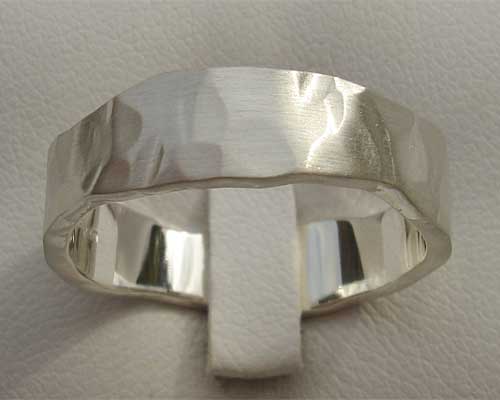 Hammered silver ring
