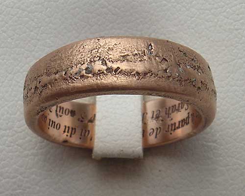 Handmade 9t rose gold wedding ring