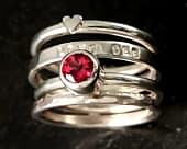 Handmade boho silver stacking rings