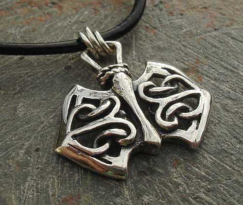 Handmade Celtic axehead necklace