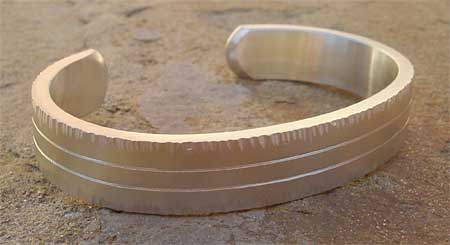 Mens handmade designer silver cuff bracelet