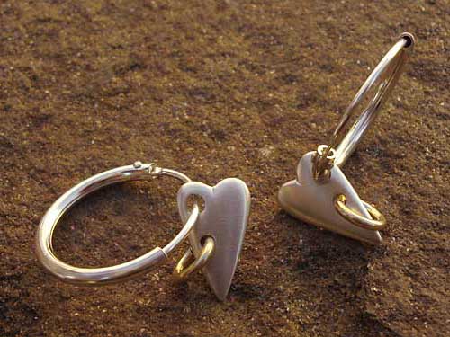 Handmade gold and silver sleeper earrings