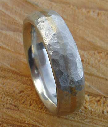 Handmade silver and 9ct gold wedding ring
