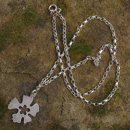 Handmade silver flower necklace
