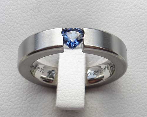 Heart sapphire engagement ring