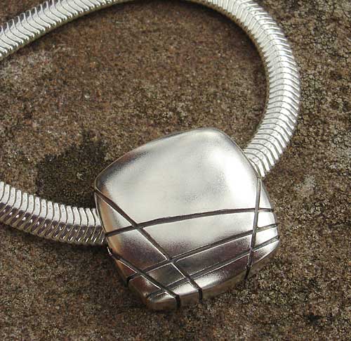 Oxidised silver pendant