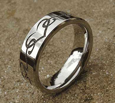 Love heart titanium ring