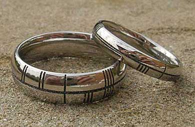 Titanium Ogham rings