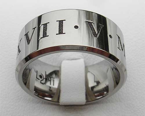 Mens personalised Roman numeral ring