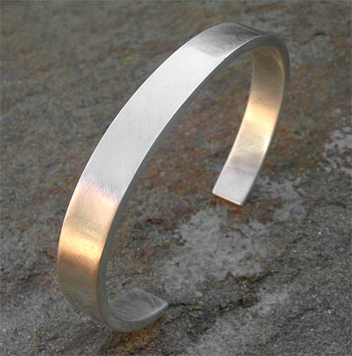 Mens solid silver cuff bracelet